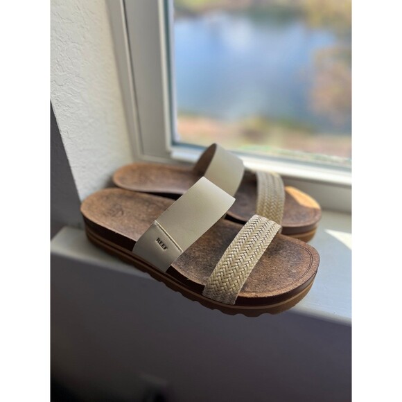 REEF Women’s Vista Hi Platform Sandals in Brown & Ivory Size 10 - Picture 2 of 12